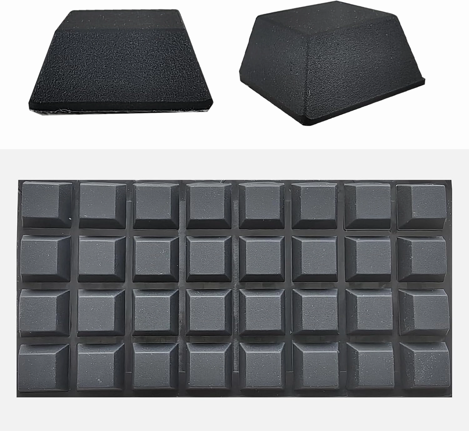 32pcs Rubber Bumpers Cabinet Door Bumper 3/4" Large Square Self Adhesive Non Slip Furniture Pads Silicone Feet for Electronics, Speakers, Audio Equipment, Black equipment cabinet,AV gear cabinet,component enclosure,
