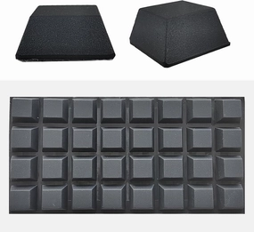 32pcs Rubber Bumpers Cabinet Door Bumper 3/4" Large Square Self Adhesive Non Slip Furniture Pads Silicone Feet for Electronics, Speakers, Audio Equipment, Black equipment cabinet,AV gear cabinet,component enclosure,