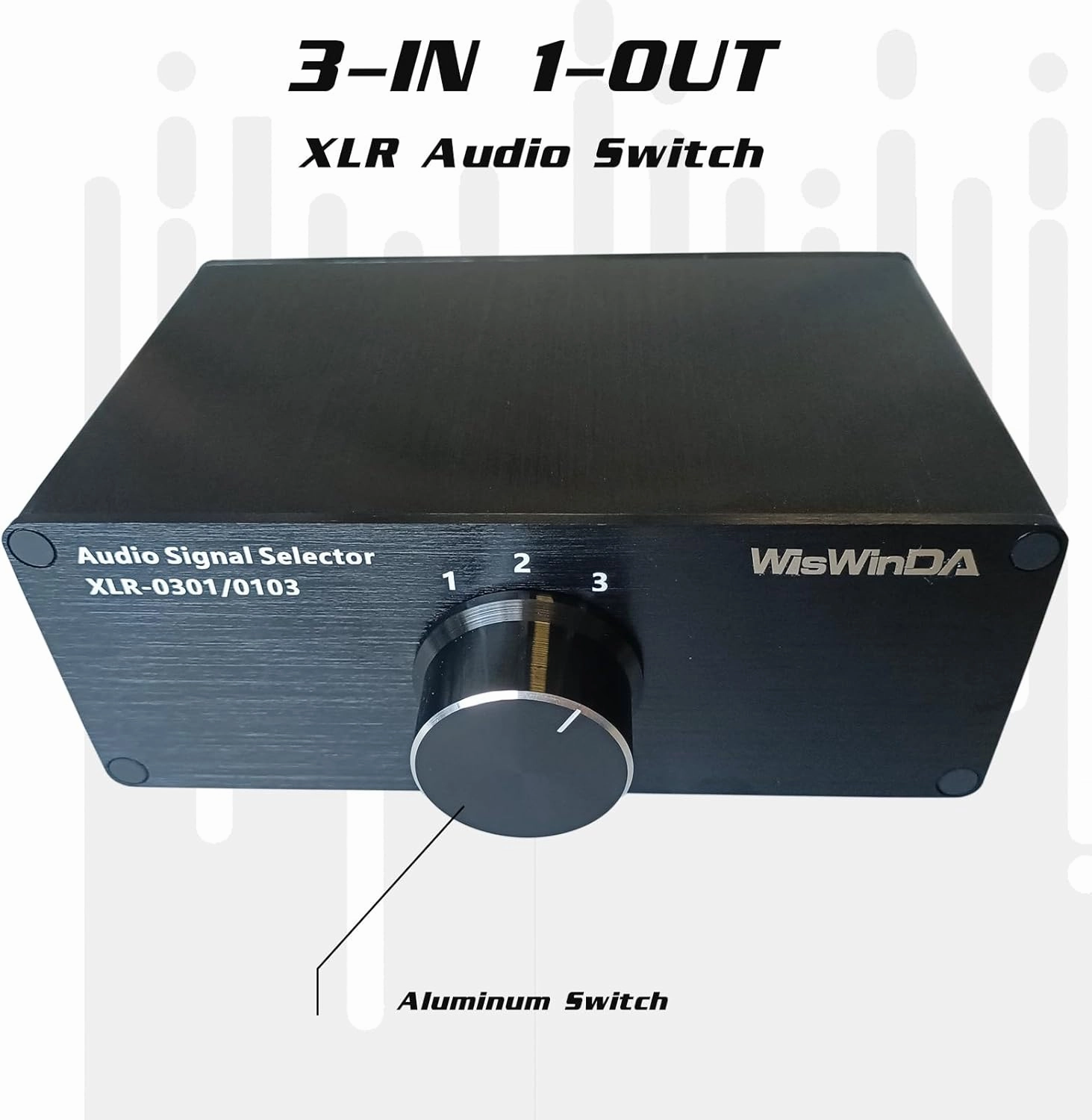 3-IN-1-OUT XLR Pro Audio Switch Balanced Audio Converter 3 Channel HiFi Stereo Passive Audio Selector Switcher Box No Loss Switching Aluminum Shell Quality XLR Connector (3-IN-1-OUT)