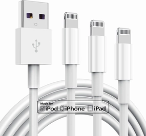 3 Pack Apple MFi Certified Charger Cable 6ft, Lightning to USB Cable Cord 6 Foot, 2.4A Fast Charging,Apple Phone Long Chargers for iPhone 13/12/11/11Pro/11Max/ X/XS/XR/XS Max/8/7/6 power cord,hi-fi power cable,AC power lead,