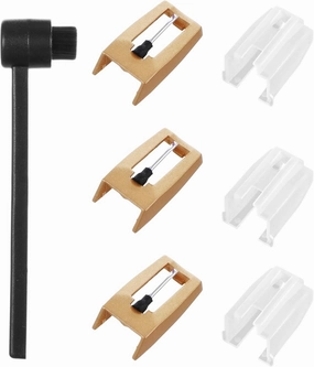 3 Pack Vinyl Record Player Needles Diamond Record Player Needle Replacement Turntable Needles Stylus Vinyl Turntable Record Needles with Stylus Cleaning Brush Kit record cleaning kit,vinyl cleaner,stylus brush set,