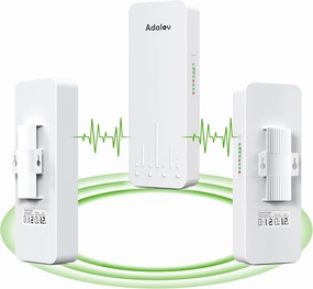 3PCS Gigabit Wireless Bridge Kit, 3KM 5.8G Point to 2 Point Outdoor CPE, CPE662 Long Range WiFi Bridges for PtP/PtMP with High Gain Antenna and PoE Adapter,1000/100Mbps RJ45 Ethernet Port wireless audio bridge,Bluetooth transmitter,WiFi audio link,