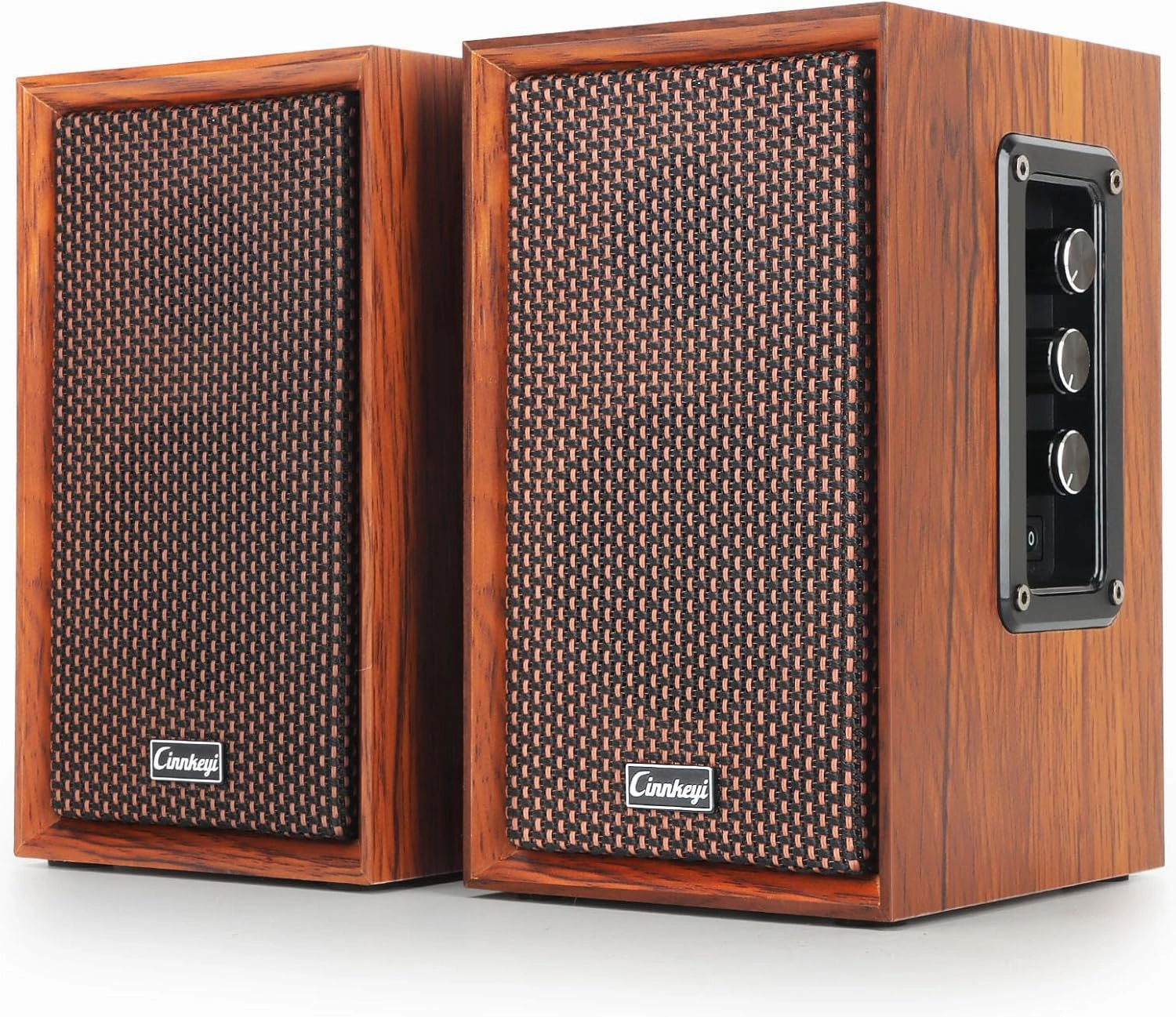 40W Computer Speakers,2.0 AC Powered Wooden PC Speakers with Strong Bass,7.28" X 2 AC Powered USB/Bluetooth Bookshelf Speakers with USB Input for DSP PC Speaker, Wooden Speaker for Laptop (C5201-US) bookshelf speakers,compact stereo speakers,hi-fi she