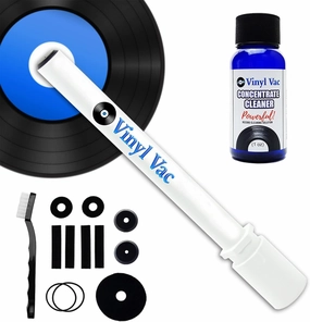 45 Combo Record Cleaning Kit Vinyl Vac 45 with Vinyl Vac Concentrate Cleaner (1 oz) w/NO Alcohol - Safe for Your Records! Vinyl Record Cleaner Kit Attaches to Your Wet/Dry vac (1oz) record cleaning kit,vinyl cleaner,stylus brush set,