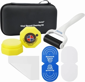 4 in 1 Vinyl Record Cleaning Kit Turntable Stylus Cleaner - Record Mitts, Record Clean Roller, Microfiber Cloth, Turntable Stylus Cleaner Gel for Vinyl Record Vinyl Record Needle record cleaning kit,vinyl cleaner,stylus brush set,