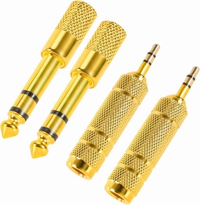 4 Pack Headphone Jack Adapter - 3.5mm (1/8 inch) Male to 6.35mm (1/4 inch) Female and 6.35mm (1/4) to 3.5mm (1/8) Audio Adapter for Player, Headphone, Guitar Amplifier headphone amplifier,portable amp,desktop headphone amp,
