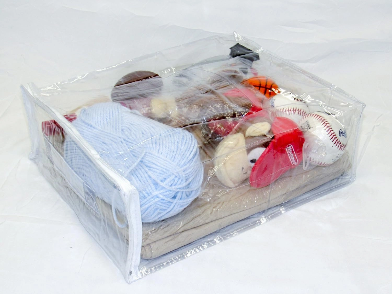 4-Pack Heavy Duty Vinyl Zippered Closet Square Storage Bags (Clear) for Sheets, Arts & Crafts, Toys and Much More! (12" x 15" x 5") 3.9 Gallon