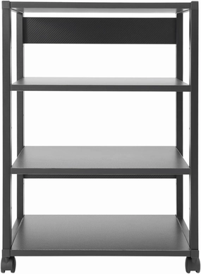 4-Tier AV Media Stand Audio Rack Tower with 4 Lockable Universal Wheels Movable Audio Media Stand with Top Corner Shelf for Record Player, Stereo Components, DVD Players (19.7*15.7*27.4in) audio rack,hi-fi component stand,media shelf,