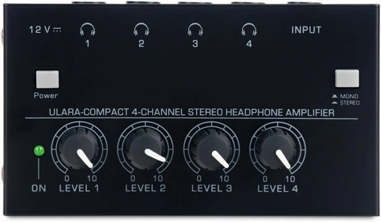4 Way 6.35mm TRS or 3.5mm HiFi Audio Mixer Headphone Amplifier Splitter 1 In 4 Out 1 In 2 Out Mixer Controller Cell Phone Computer External 4 Port Audio Headphone Stereo Amplifier Speaker headphone amplifier,portable amp,desktop headphone amp,