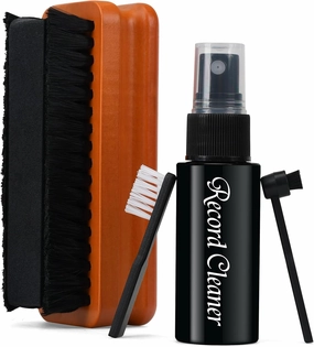 4in1 Vinyl Record Cleaner Kit, Vinyl Records Cleaning Kit for Records Albums, Includes 2in1 Velvet & Microfiber Brush, Cleaning Liquid, Duster & Turntable Stylus Brush record cleaning kit,vinyl cleaner,stylus brush set,