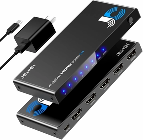 4K HDMI Splitter 1x4 for PS5/Xbox/Apple TV - HDMI 2.0 4K@60Hz HDR10 & Dolby Vision, 1 in 4 Out with EDID Modes (Auto/Copy/Downscale), HDCP 2.2, 18Gbps for Home Theater/Multi Monitor Setup home cinema system,5.1 home theater,surround sound package,