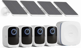 4K Security Cameras Wireless Outdoor/Indoor, Battery Cameras for Home Security, No Monthly Fees, 32G Local Storage, Advanced AI, 5W Solar Panels, Color Night Vision, 2-Way Audio, 2.4Ghz WiFi smart audio hub,voice control speaker,Alexa compatible audio,