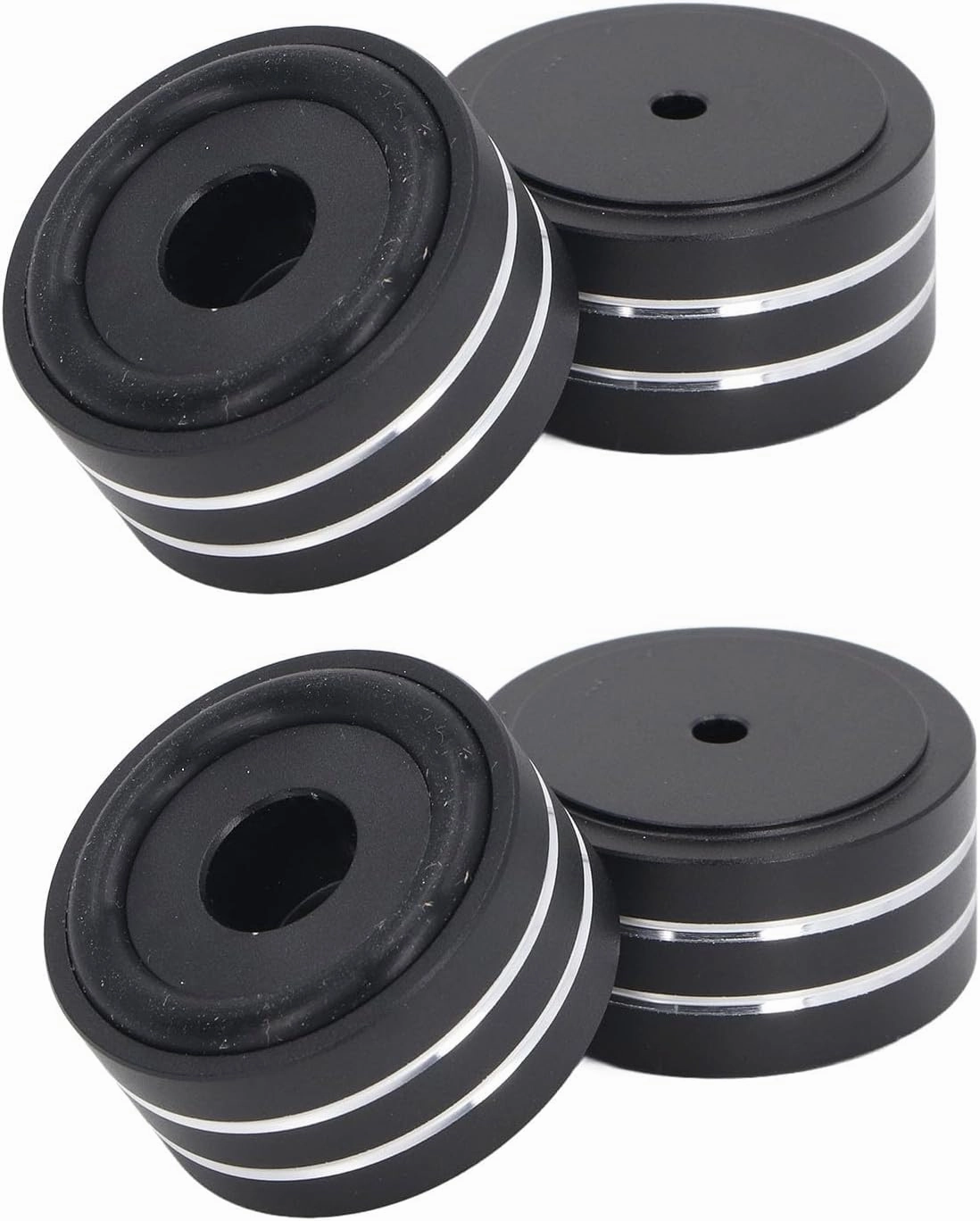 4PCS Aluminum Alloy Speaker Isolation Feet with Non Slip Base, Shock Absorbing Vibration Dampeners for Audio Equipment CD Player Turntable Amplifier, HiFi Spring Anti Resonance isolation pads,speaker feet,vibration dampeners,