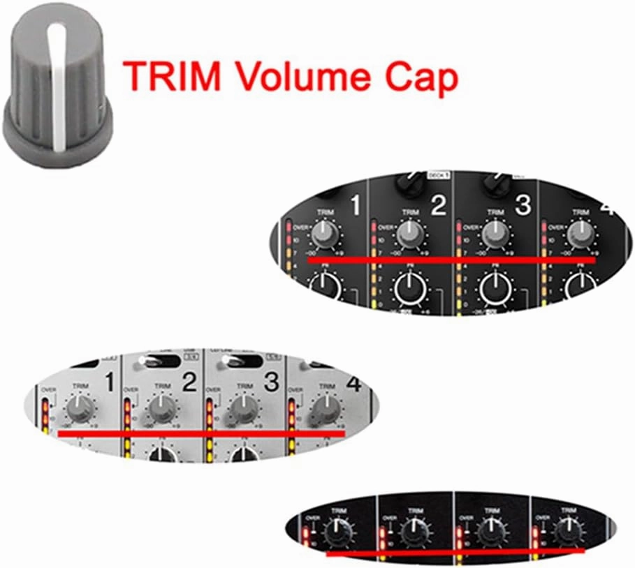 4pcs TRIM Rotary Knobs Replacement for Equalizer Potentiometer GAIN Volume Fader Knob Cap Controller Mixer Console Pioneer 700 750 800 850 900NEXUS 900SRT 900NXS2 20002000NEXUS (Grey TRIM)