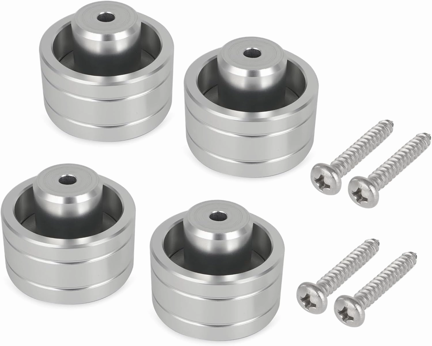 4Pcs Vintage Turntable Speaker Isolation Feet Replacement Pads for Pioneer PL-512/514/516/518/540/560, Custom Turntable Suspension Feet with Screws Anti-Vibration Improve Sound Aluminum isolation pads,speaker feet,vibration dampeners,