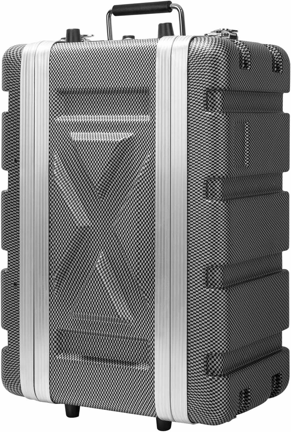 4U ABS Rack Case Shallow 8" Depth, 19" Rackmount Flight Road Travel Case, Waterproof Protective Hard Case with Customized Foam, Wireless Mic System Storage/Amp/Effect/DJ Mixer