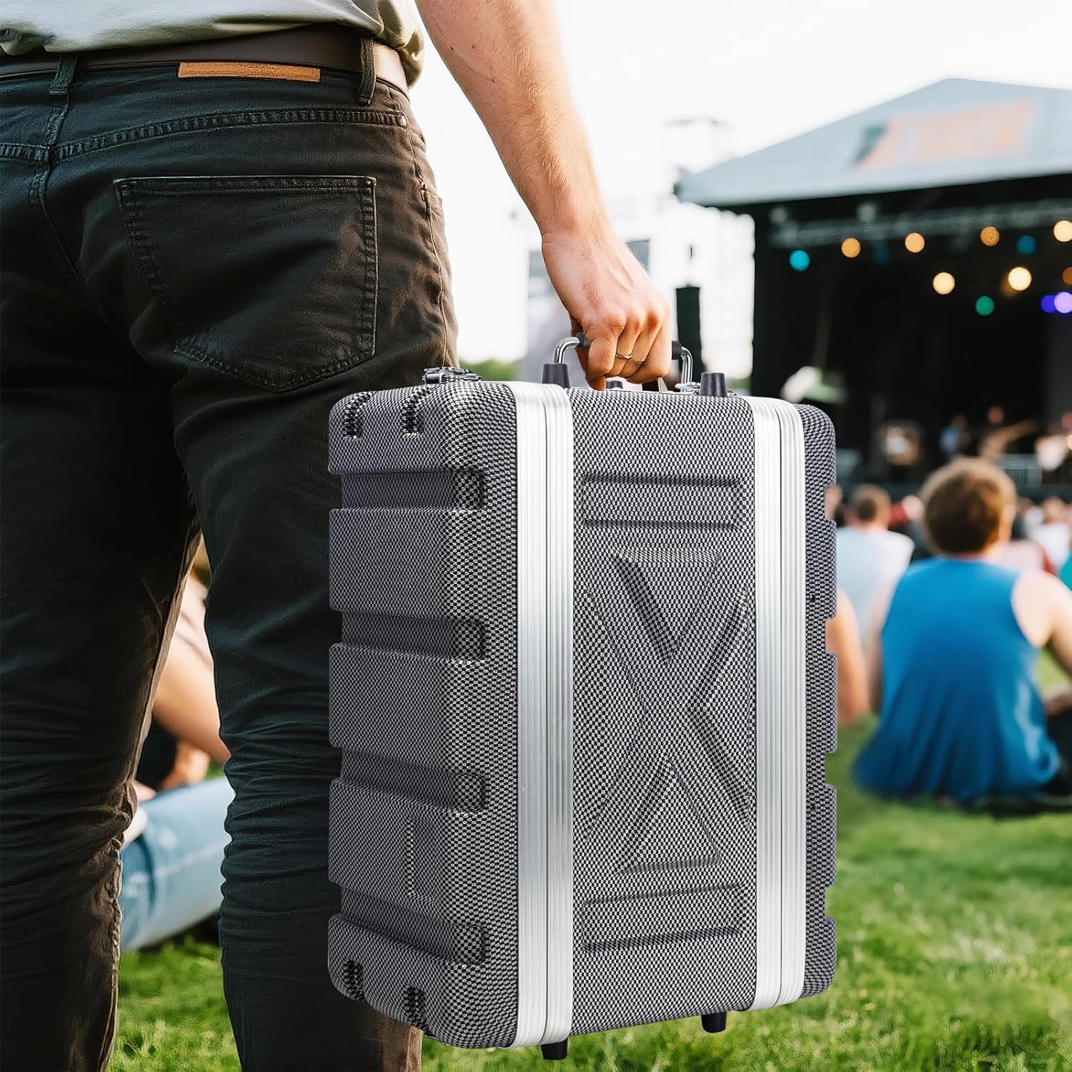 4U ABS Rack Case Shallow 8" Depth, 19" Rackmount Flight Road Travel Case, Waterproof Protective Hard Case with Customized Foam, Wireless Mic System Storage/Amp/Effect/DJ Mixer