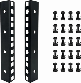 4U Rack Rails with M6 Rack Mount Screws and Cage Nuts Set for DIY Server and Network Switch Racks audio rack,hi-fi component stand,media shelf,