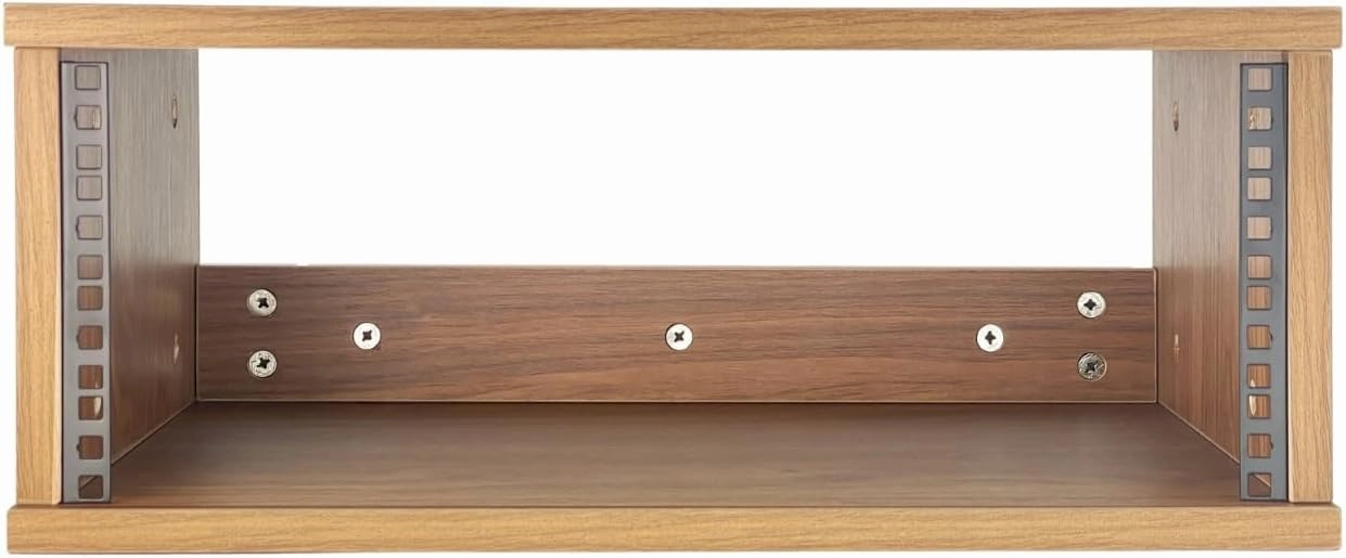 4U Wooden Desktop Studio Rack, Standard Recording Studio Racks for Equipment, The Perfect Solution for Keeping Your Studio Tidy and Organized (Walnut Wood) audio rack,hi-fi component stand,media shelf,
