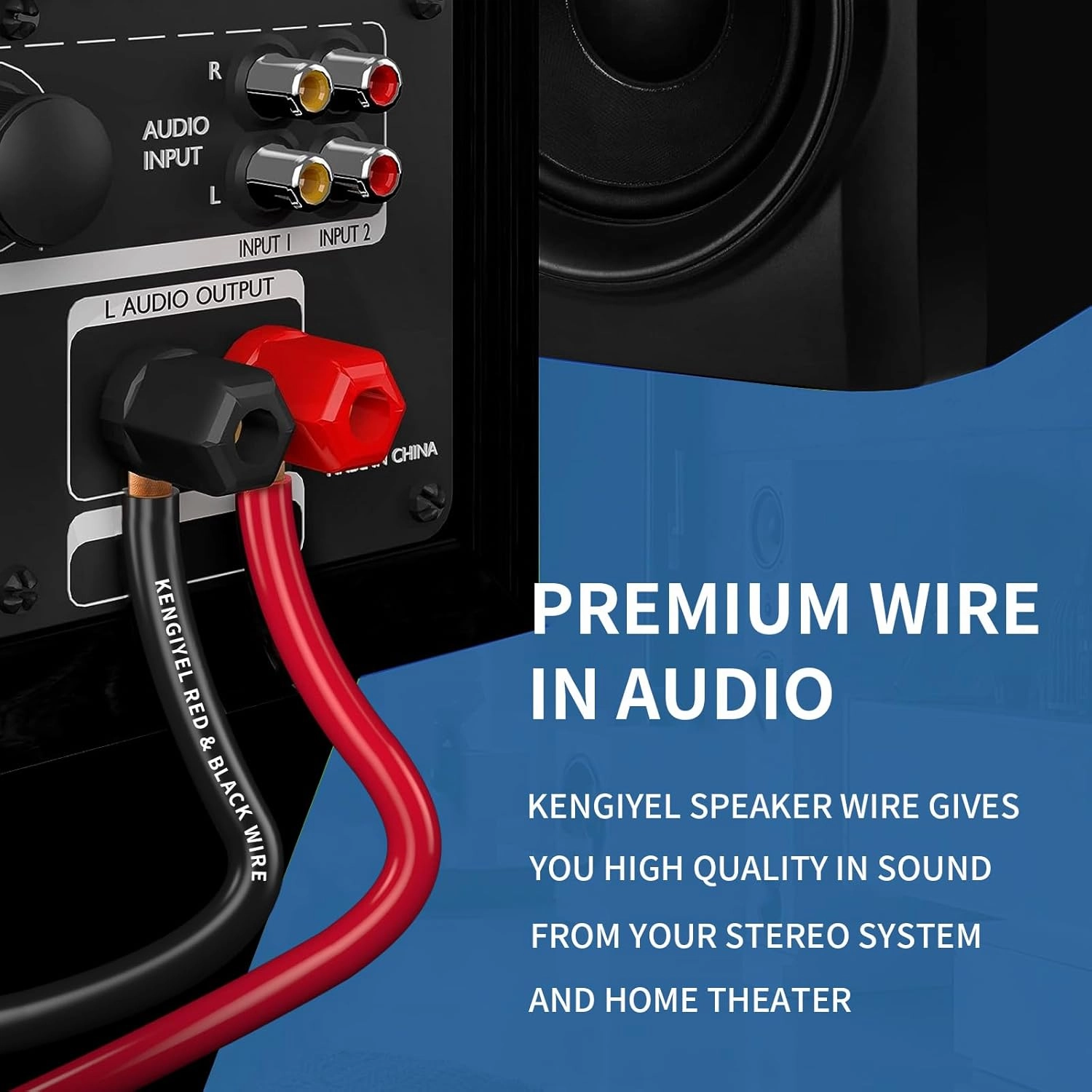 50FT 14 Gauge Speaker Wire 2 Conductors Red Black Cable Hookup LED Lighting Strips Electrical Wire Extension Cord 14/2 Gauge Wire Copper Clad Aluminum 12V/24V DC Cable Flexible Extension Cord