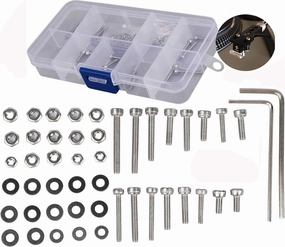 50Pcs/Set Universal Turntable Headshell Cartridge Mounting: Stainless Steel Hex Socket Head Screws, Bolts, Nuts, Metal Washers & Wrenches - Cartridge Mounting Screws - For Phonograph Parts turntable cartridge,phono cartridge,MM MC stylus,