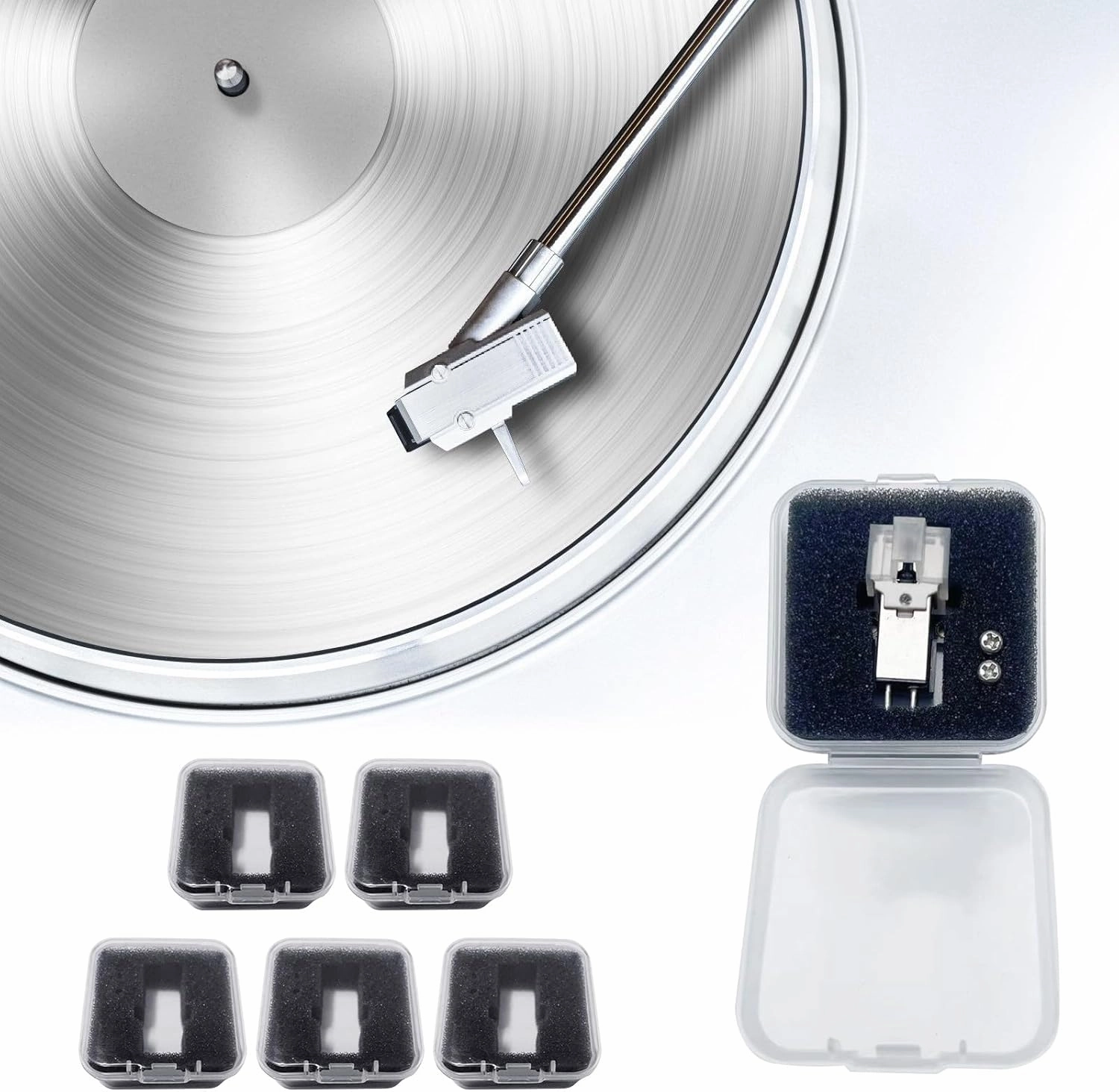 5/10Pcs Phono Shell Case Headshell Cartridge Keeper Clear Turntable Record Player Styluses Holder Phonograph Storage