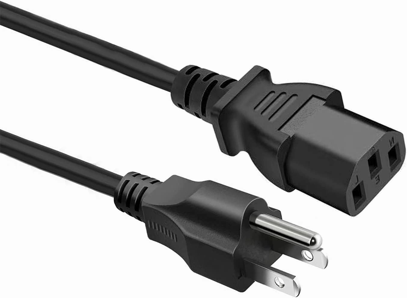 5 FT 18 AWG 3 Prong Plug 10 Amps 125 Volts AC Power Cable for Electronics, Samsung, Laptop,TV, Sharp, Sony, AOC, Vizio, Acer, Asus, Dell, Computer Monitor, Radio, Printer 1.5 Meter PC Power Cord power cord,hi-fi power cable,AC power lead,