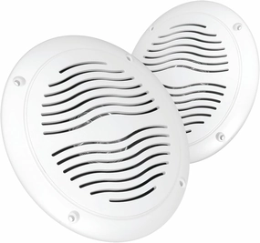 5-inch Water Resistant Outdoor Speakers, Dual Cone, 25W Peak Power, Marine and RV Compatible (White) outdoor speakers,weatherproof speakers,patio audio system,