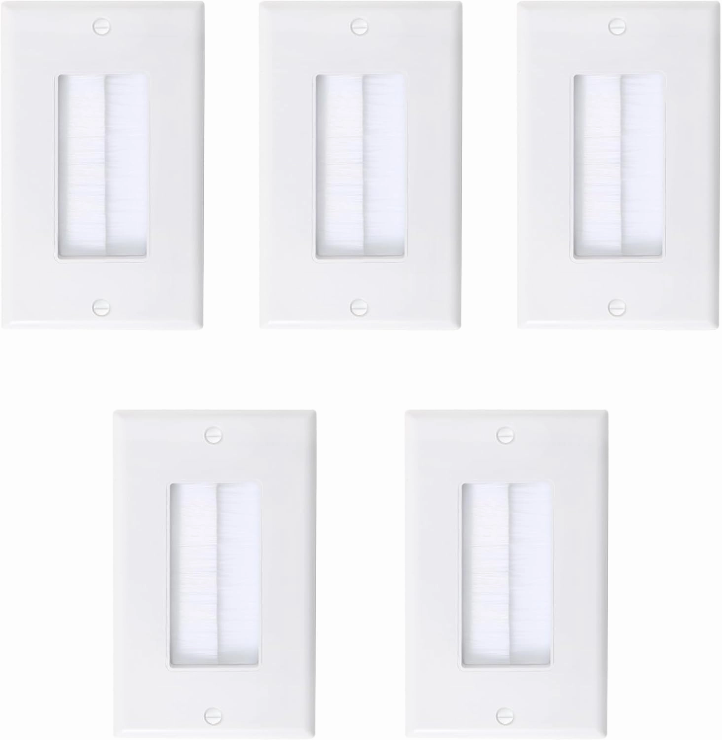 5 Pack Brush Wall Plates, Cable Pass Through Insert for Wires, In-Wall Cable Management for HDTV, HDMI, Network, Ethernet, Home Theater Speaker Systems home cinema system,5.1 home theater,surround sound package,