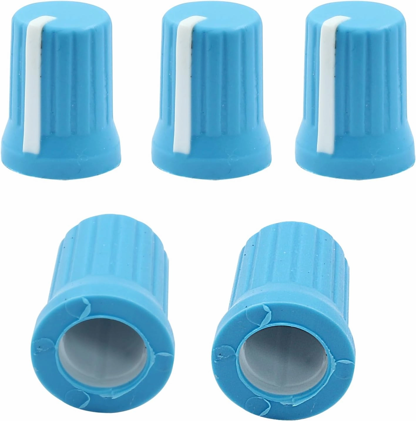 5 Pcs Universal EQ Rotary Knob Replacement Rubber Potentiometer Control Knob for DJ Controller Mixer Console Pioneer, Blue