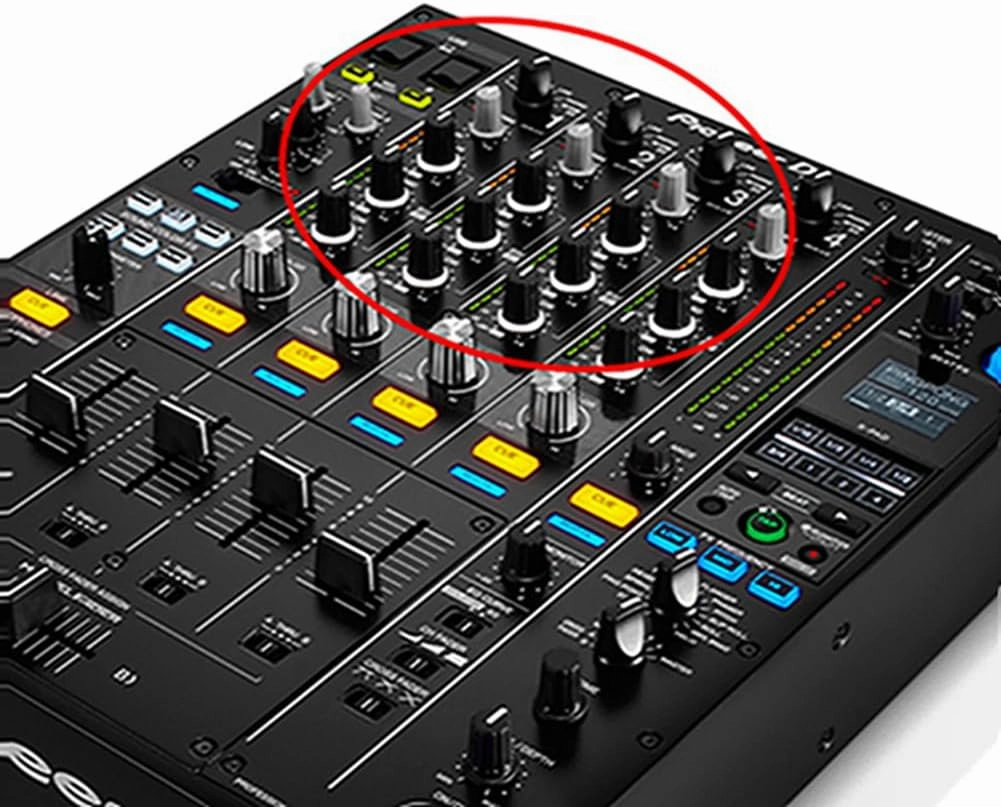5pcs EQ Rotary Knob Replacement Equalizer Potentiometer Fader Knobs Push Rod Cap for DJ Controller Mixer Console Pioneer DDJ800, DDJ1000, DDJ1000SRT, XDJRR (Blue Hats-dot)