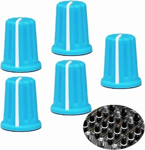 5pcs EQ Rotary Knob Replacement Equalizer Potentiometer Fader Knobs Push Rod Cap for DJ Controller Mixer Console Pioneer DDJ800, DDJ1000, DDJ1000SRT, XDJRR (Blue Hats-dot) mixer console,audio mixing desk,DJ console,