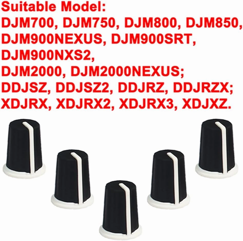 5pcs EQ Rotary Knob Replacement Equalizer Potentiometer Fader Knobs Push Rod Cap for DJ Controller Mixer Console Pioneer DJM700 750 800 850 900NEXUS 900SRT 900NXS2 2000 2000NEXUS DDJSZ (BKe)