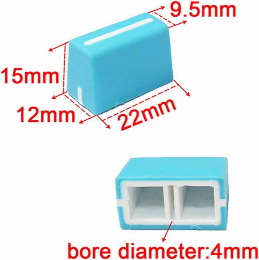 5pcs Universal Fader Knobs Replacement Fader Cap Slider for DJ Controller Mixer Console Pioneer Pioneer DJMDDJXDJ, Denon Numark AKAI RANE VESTAX (Universal Blue Hats)