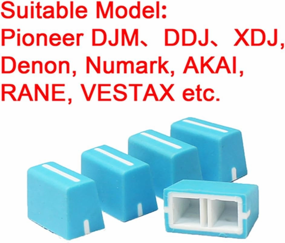 5pcs Universal Fader Knobs Replacement Fader Cap Slider for DJ Controller Mixer Console Pioneer Pioneer DJMDDJXDJ, Denon Numark AKAI RANE VESTAX (Universal Blue Hats)