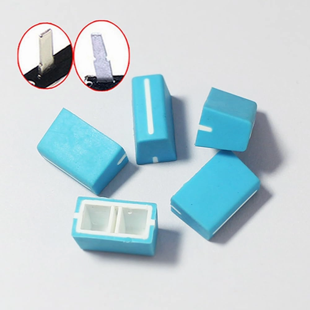 5pcs Universal Fader Knobs Replacement Fader Cap Slider for DJ Controller Mixer Console Pioneer Pioneer DJMDDJXDJ, Denon Numark AKAI RANE VESTAX (Universal Blue Hats)