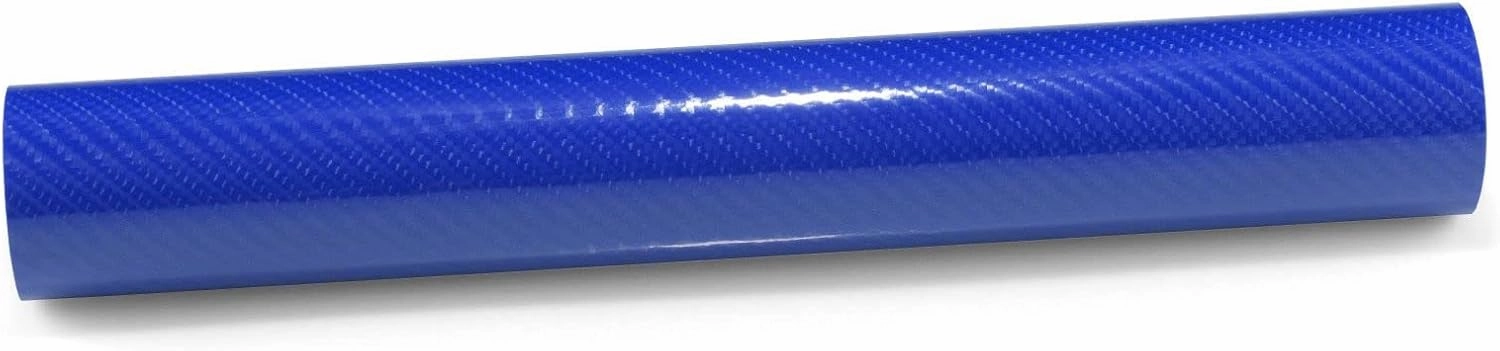 60"x84" (5FTx7FT) Intense Blue 7D Carbon Fiber Textured High Gloss Vinyl Wrap Auto Car Sticker Decal Film Sheet Bubble Free Air Release Technology with Tool Kit