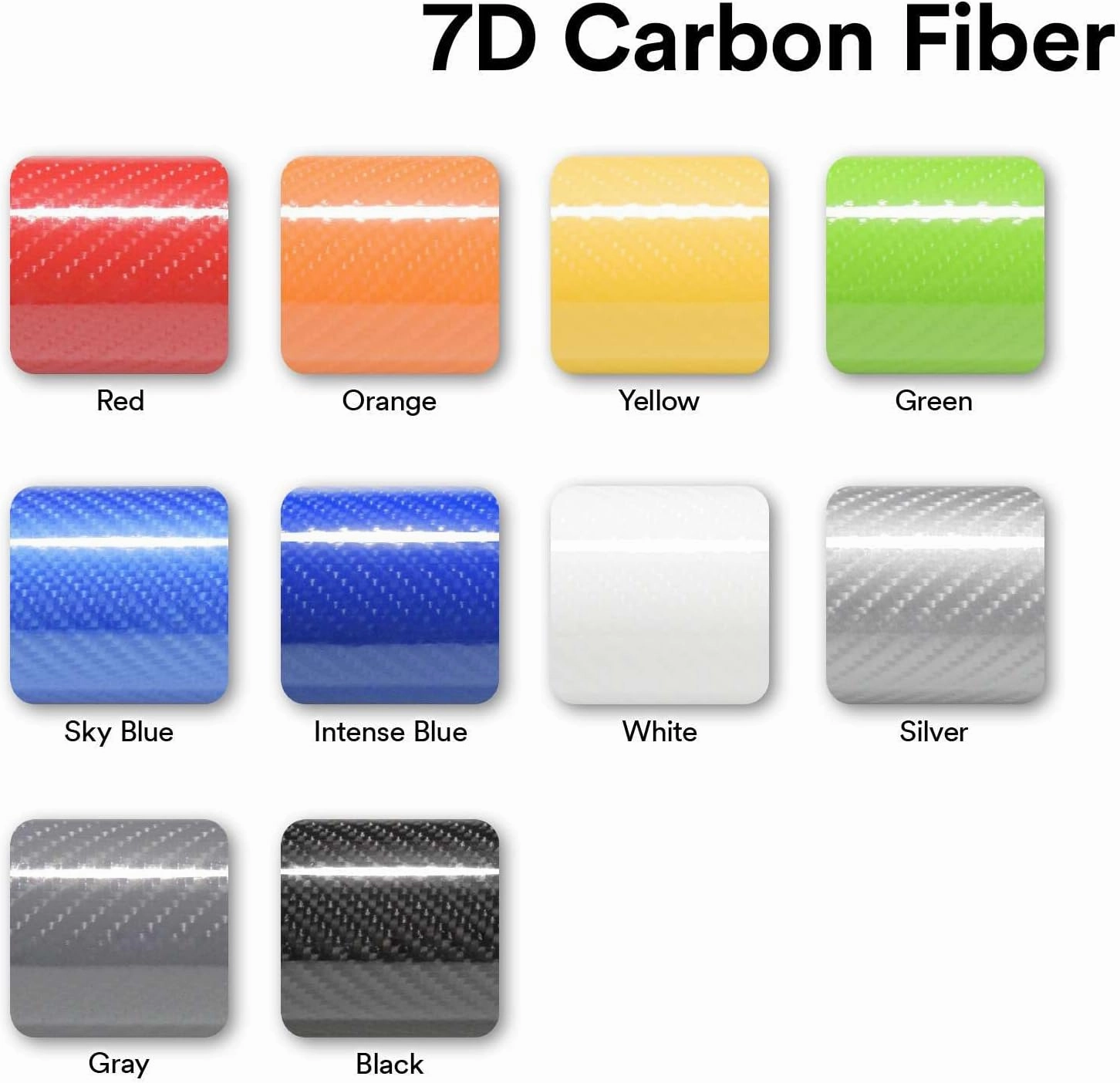 60"x84" (5FTx7FT) Intense Blue 7D Carbon Fiber Textured High Gloss Vinyl Wrap Auto Car Sticker Decal Film Sheet Bubble Free Air Release Technology with Tool Kit