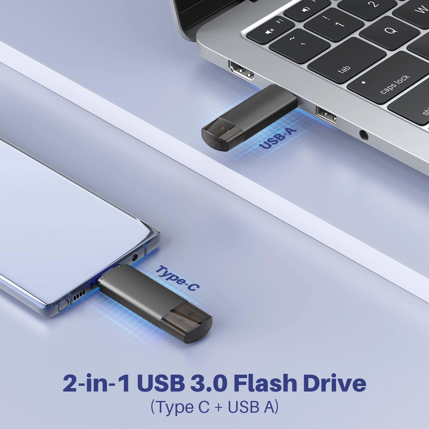 64GB USB C Flash Drive Dual USB 3.0 Flash Drive Type C   USB A Portable Type-C Flash Drive 2-in-1 USB-C Thumb Drive for Smartphone Tablet Computer Mac iPhone Black (5 Pack)