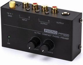 6.35mm TRS or 2RCA Audio Headphones Phono Preamp Amplifier Splitter 1 in 2 Out, Phono Stereo RCA in, 2 Channel 6.35mm TRS or 2RCA 3.5mm External Audio Headphone Amplifier Speakers. phono preamp,turntable amplifier,record player preamp,