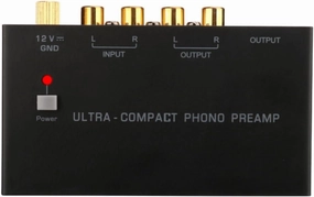 6.35mm TRS or 2RCA Audio Headphones Phono Preamp Amplifier Splitter 1 In 2 Out, Phono Turntable Stereo RCA In, 2 Channels 6.35mm TRS or 2RCA 3.5mm External Audio Headphones Mixer Amplifier Speakers phono preamp,turntable amplifier,record player preamp,