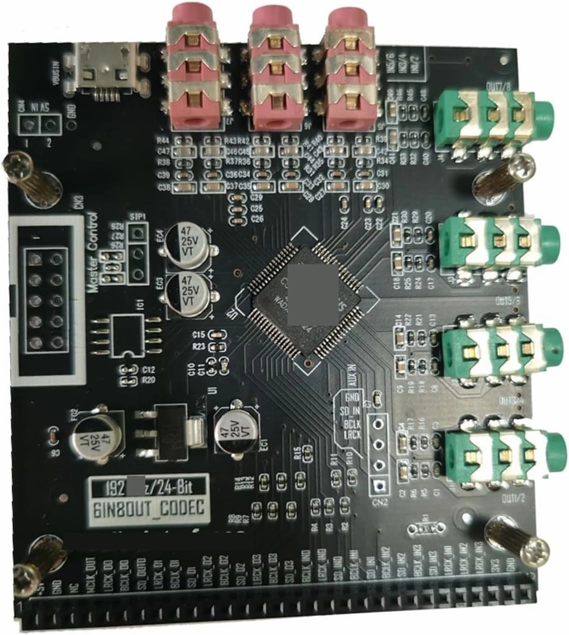 6 inputs and 8 outputs decoding Board Audio and Video Development Board ADAU1452 DSP CS42448 Audio Module 48-192 Sampling Rate w(ADAU1452 DSP)