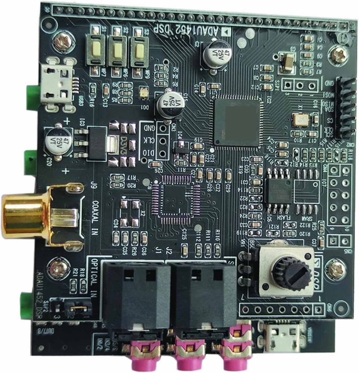 6 inputs and 8 outputs decoding Board Audio and Video Development Board ADAU1452 DSP CS42448 Audio Module 48-192 Sampling Rate w(ADAU1452 DSP)