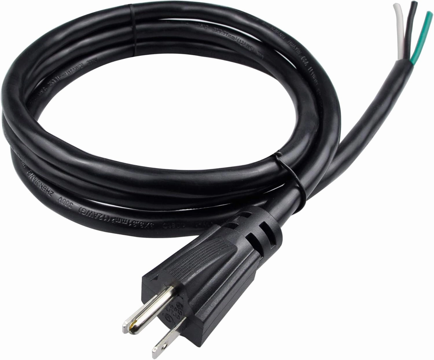 6ft 12 Gauge 3 Prong Heavy Duty Replacement Power Supply Cord Cable 110V 115V 120V Pigtail, Male-to-Male for Appliance, NEMA 5-15 Plug US SJT 12AWG (12/3), Black power cord,hi-fi power cable,AC power lead,