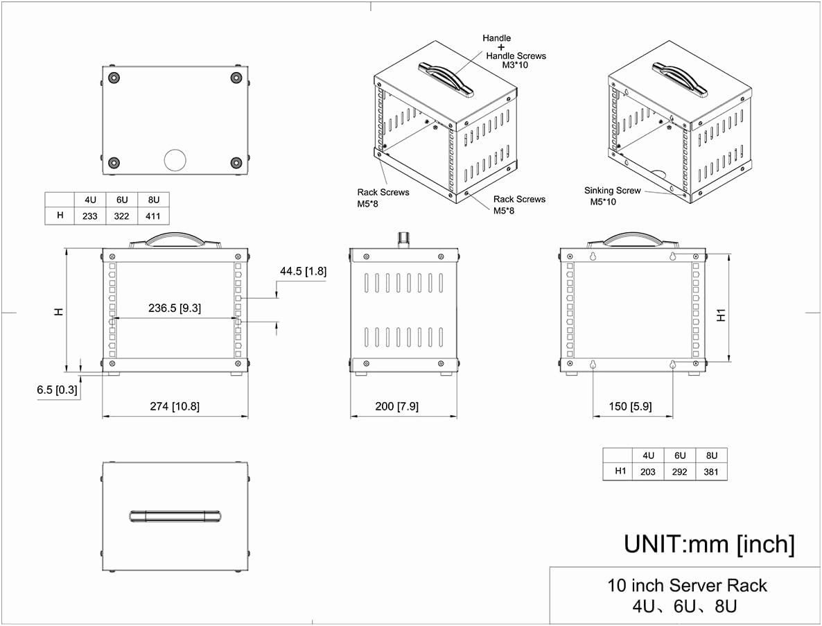 6U Small Network Cabinet-10 inch Server Rack for 10 Server, Network, Audio and Video Equipments at Home or Office (6U)