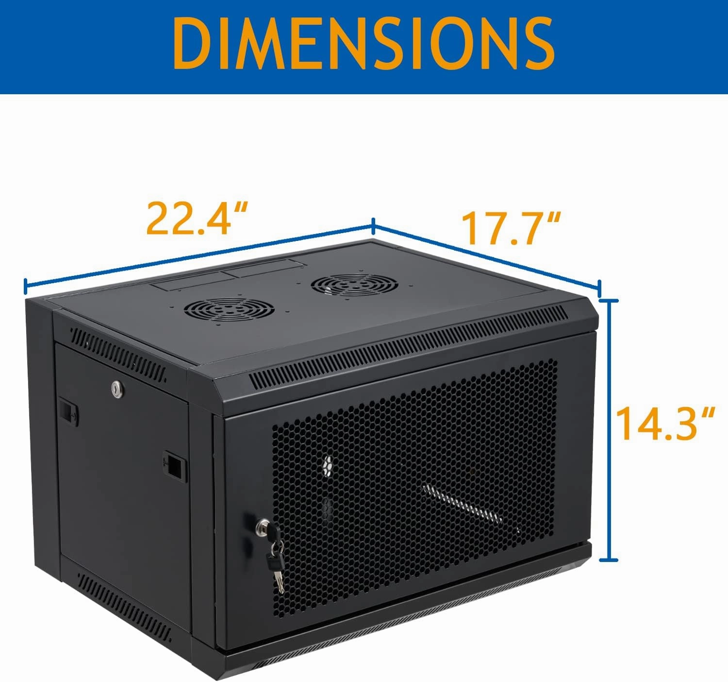 6U Wall Mount Server Cabinet Network Rack Vented Enclosure Locking Door