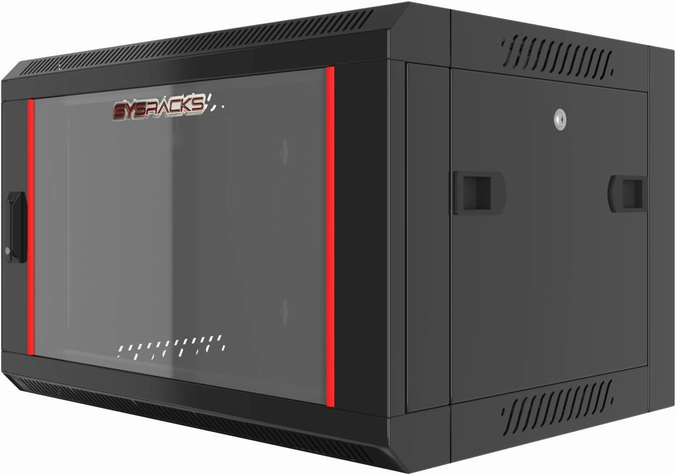 6U Wall Mount Server Rack Cabinet - Lockable Enclosure for Network Equipment, AV, IT, and Electronics - 18-Inch Deep, Black, Glass Door, Adjustable Rails, and Secure Storage for Racks and cabinets.