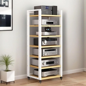 7-Tier Heavy Duty Audio Component Rack, 140cm Tall - HiFi Amplifier Rack/Audio-Video Shelving - CD Record Player Stereo Receiver AV Equipment Cabinet Display Stand(A) audio rack,hi-fi component stand,media shelf,