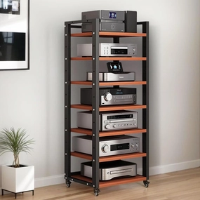 7-Tier Heavy Duty Audio Component Rack, 140cm Tall - HiFi Amplifier Rack/Audio-Video Shelving - CD Record Player Stereo Receiver AV Equipment Cabinet Display Stand(B) audio rack,hi-fi component stand,media shelf,