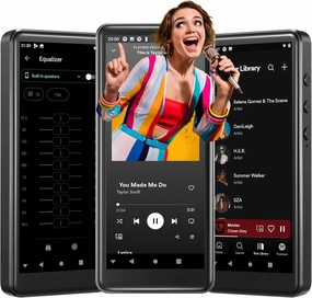 80GB MP3/MP4 Player Bluetooth/WiFi/3.5mm Jack Headphone 4.0" FHD Touchscreen with Spotify Audible Android Music Player with Speaker/Voice Recorder FM Radio Up to 512 GB Expandable ROM hi-res portable player,digital audio player,DAP lossless,